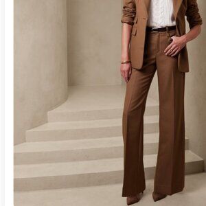 Banana Republic Lido Wide Leg Italian Wool Pant Cinnamon NWT $150 8 Long (8L)
